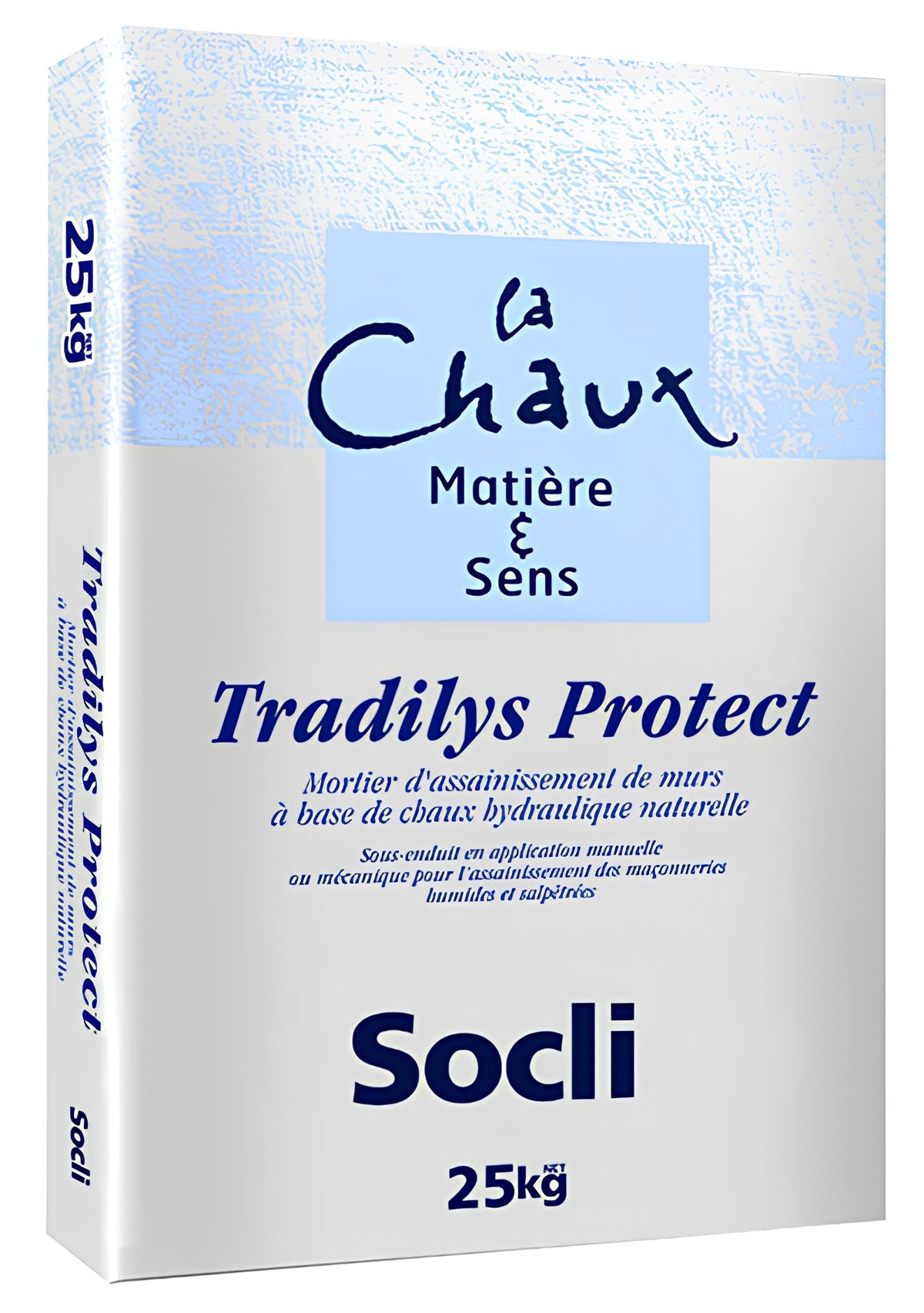 Bag of Tradilys Protect by Socli with blue and white design