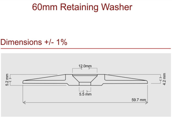 60mm Grey Nylon Washer Pack