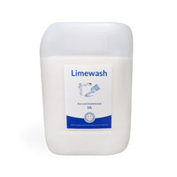 Container of Limewash with a label on a white background